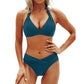 Only £11.99 Last Day Promotion!🎁🔥Flattering Two-Piece Bikini Set – Push-Up Halter & V-Cut Bottom