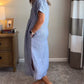NEW🔥 Striped Lapel Button Down Shirt Dress | With Functional Pockets