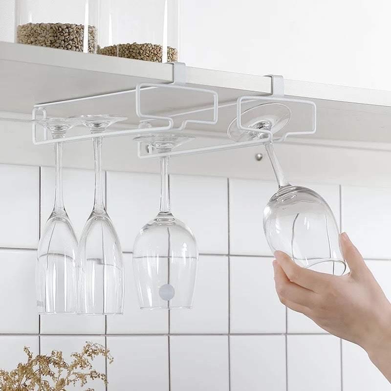 🔥Hot Sale 49% OFF🔥Under Cabinet Single Row Wine Glass Holder-5