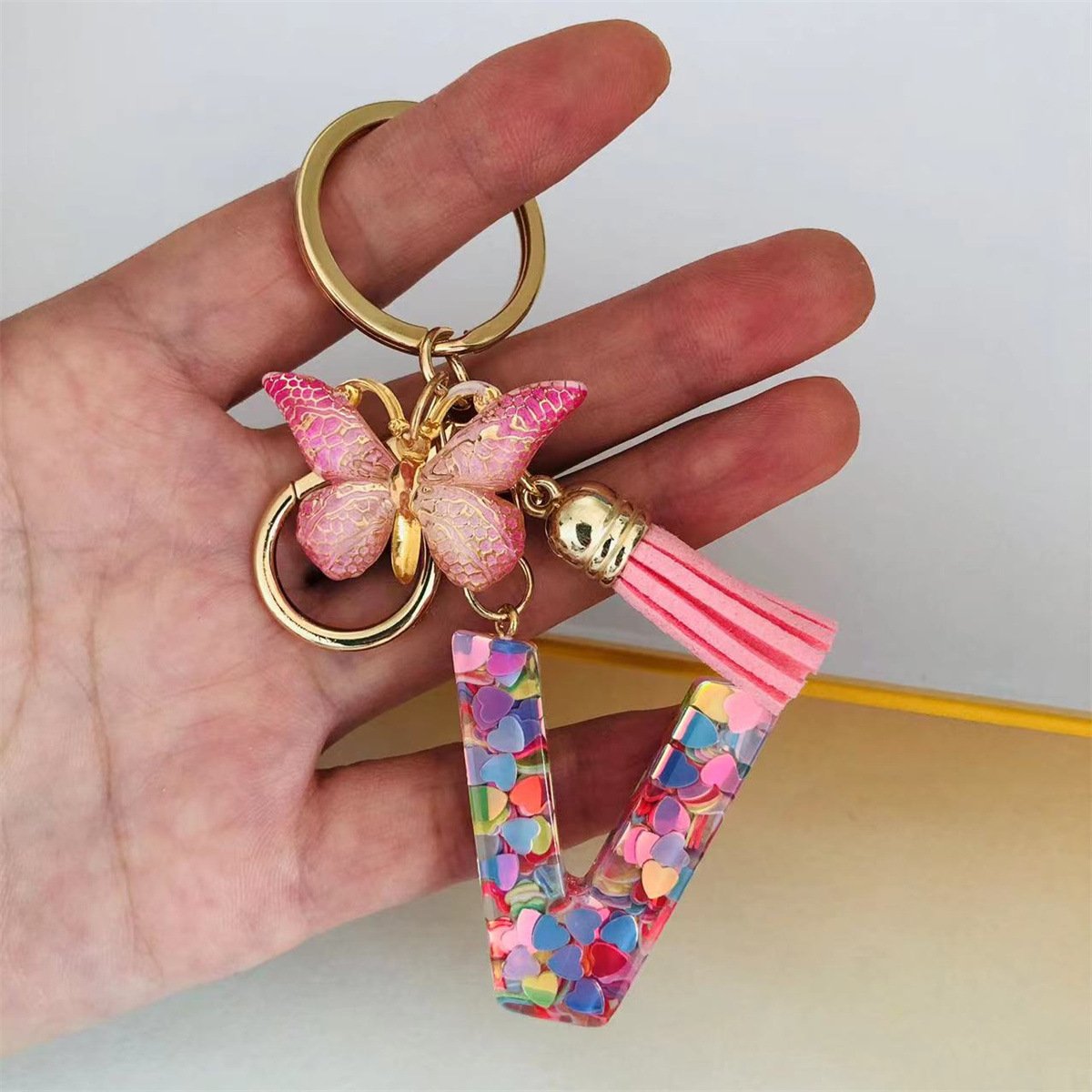 ⏰BUY 1 GET 1 FREE ONLY TODAY🌼Initial Letter Keychains🦋-21