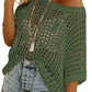 💥💥This Week's Special Price💥Women's Summer Scoop Neck ShortSleeve Sweater Casual Crochet Hollow Out KnitTops