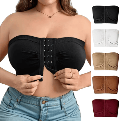 🎁Last Day-BUY 1 GET 1 FREE💃Plus Size Strapless Front Buckle Breathable Bra