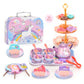 🎁HOT SALE 49% OFF🎁Unicorn Castle Pretend Tin Teapot and dessert rack set-14
