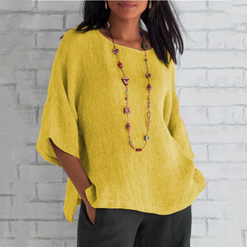 ⏰ Last Day Promotion 49% OFF💕Fashion solid color cotton linen top✨-5