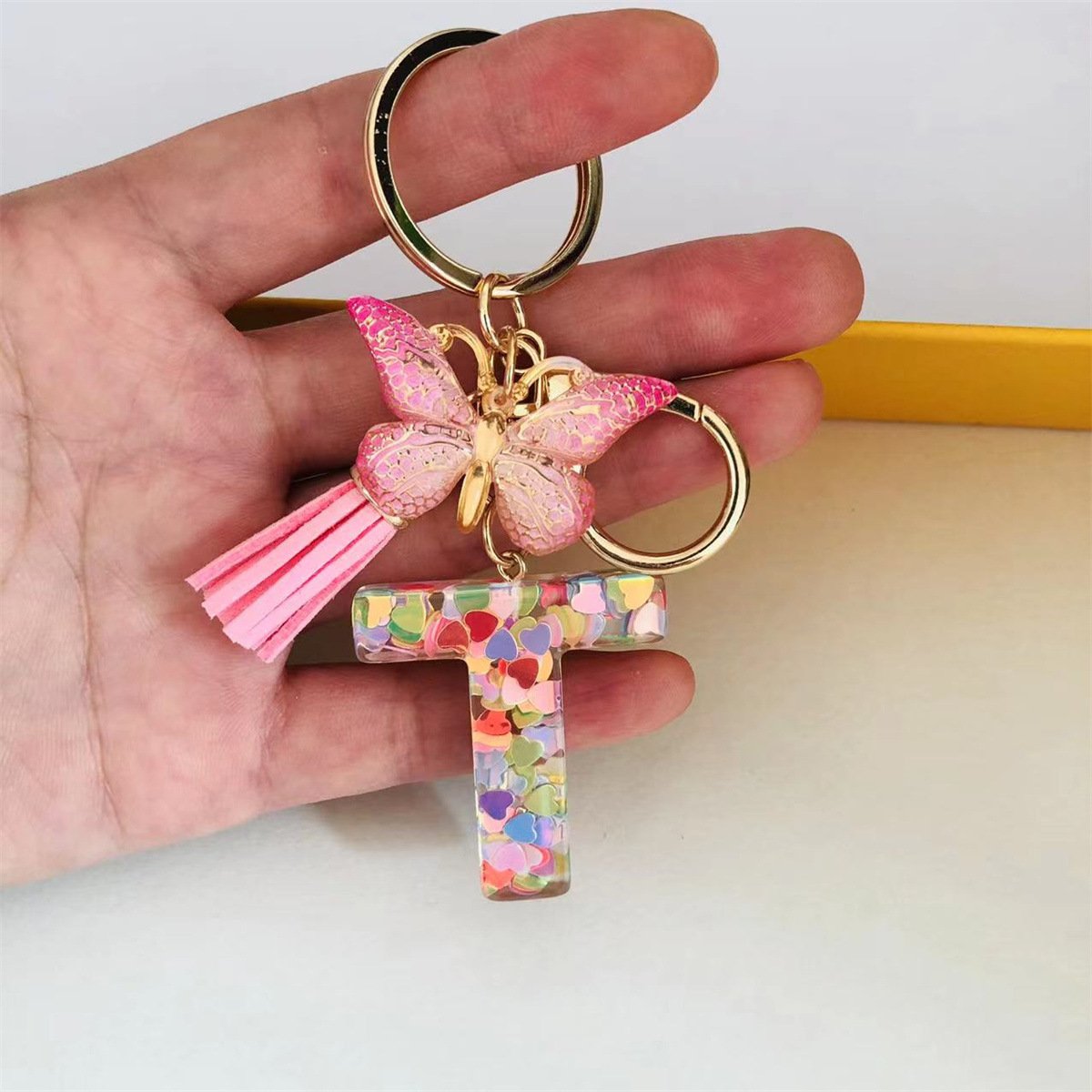 ⏰BUY 1 GET 1 FREE ONLY TODAY🌼Initial Letter Keychains🦋-19