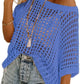 💥💥This Week's Special Price💥Women's Summer Scoop Neck ShortSleeve Sweater Casual Crochet Hollow Out KnitTops