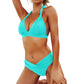 Only £11.99 Last Day Promotion!🎁🔥Flattering Two-Piece Bikini Set – Push-Up Halter & V-Cut Bottom