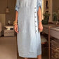 NEW🔥 2025 Women's Solid Color Round Neck Split Mid-Length Casual Dress