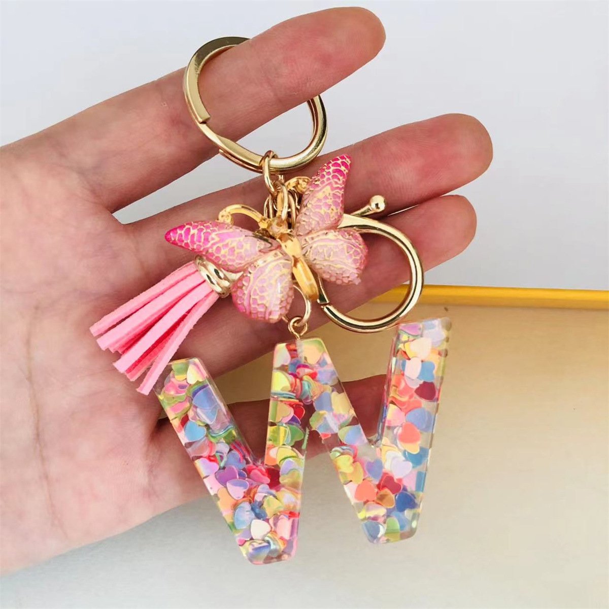 ⏰BUY 1 GET 1 FREE ONLY TODAY🌼Initial Letter Keychains🦋-22