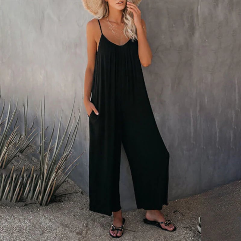⏰Clearance Sale-49% OFF🌹Loose Sleeveless Strap Stretchy Jumpsuit-3