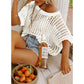 💥💥This Week's Special Price💥Women's Summer Scoop Neck ShortSleeve Sweater Casual Crochet Hollow Out KnitTops