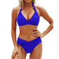 Only £11.99 Last Day Promotion!🎁🔥Flattering Two-Piece Bikini Set – Push-Up Halter & V-Cut Bottom