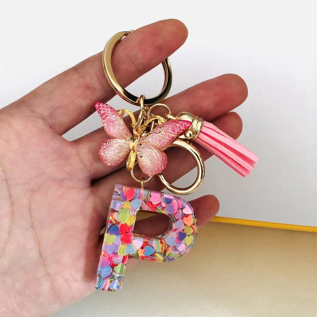 ⏰BUY 1 GET 1 FREE ONLY TODAY🌼Initial Letter Keychains🦋-15