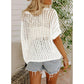 💥💥This Week's Special Price💥Women's Summer Scoop Neck ShortSleeve Sweater Casual Crochet Hollow Out KnitTops