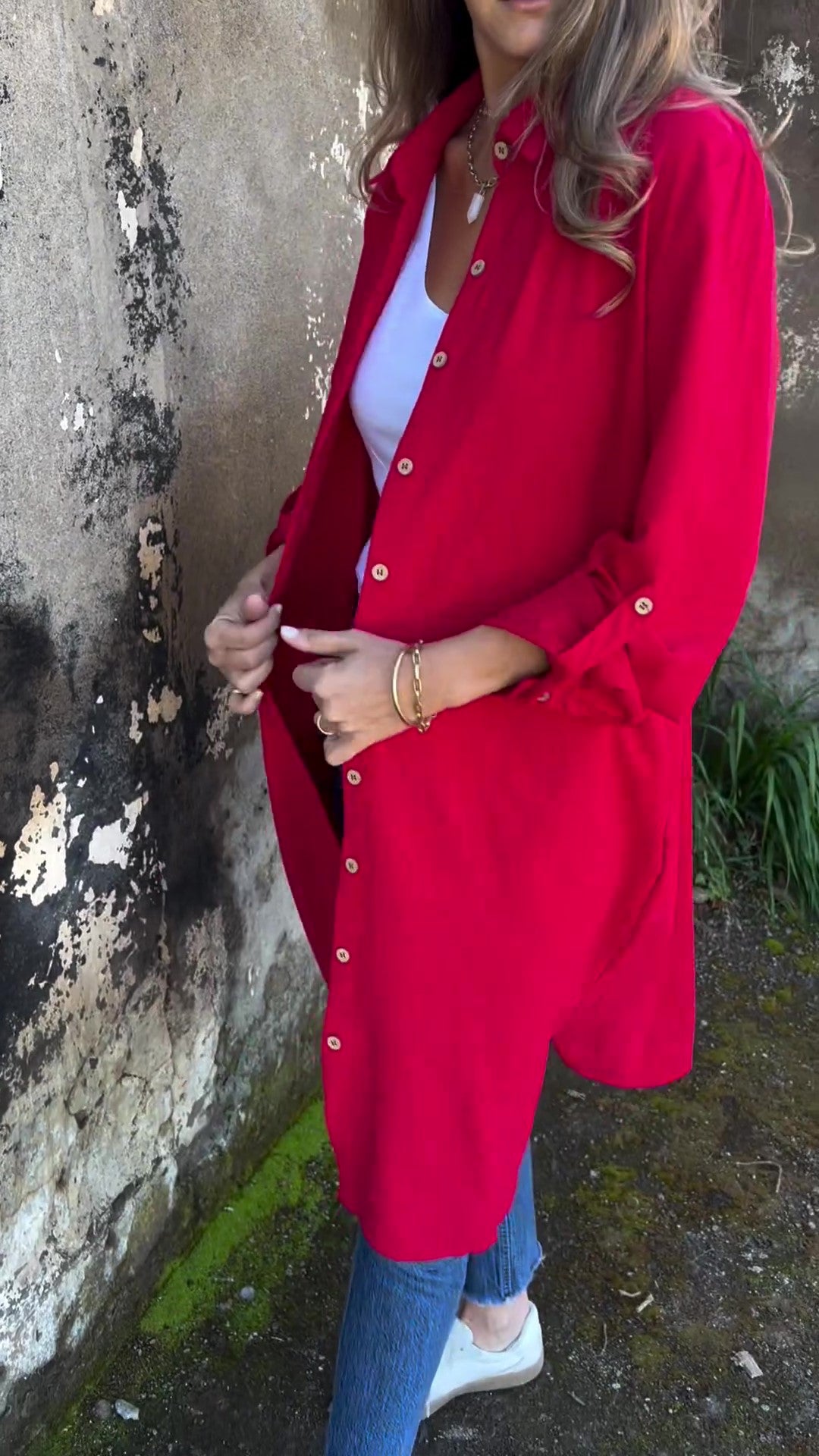 🔥LAST DAY 49% OFF🔥Women's Casual Lapel Solid Color Shirt Coat-11