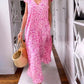 🌸Spring Specials💐 V-neck printed short-sleeved long dress