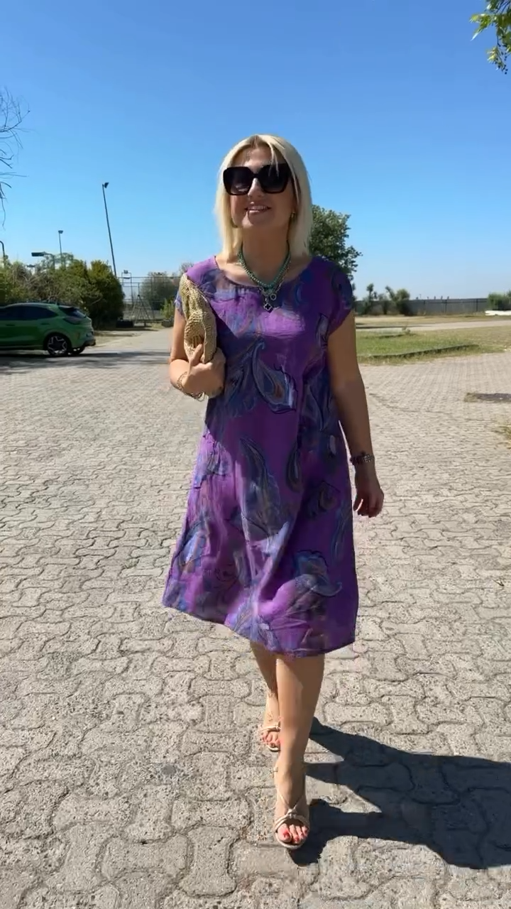 🔥Summer Sale 49% Off💝Printed Linen-Cotton Dress-1
