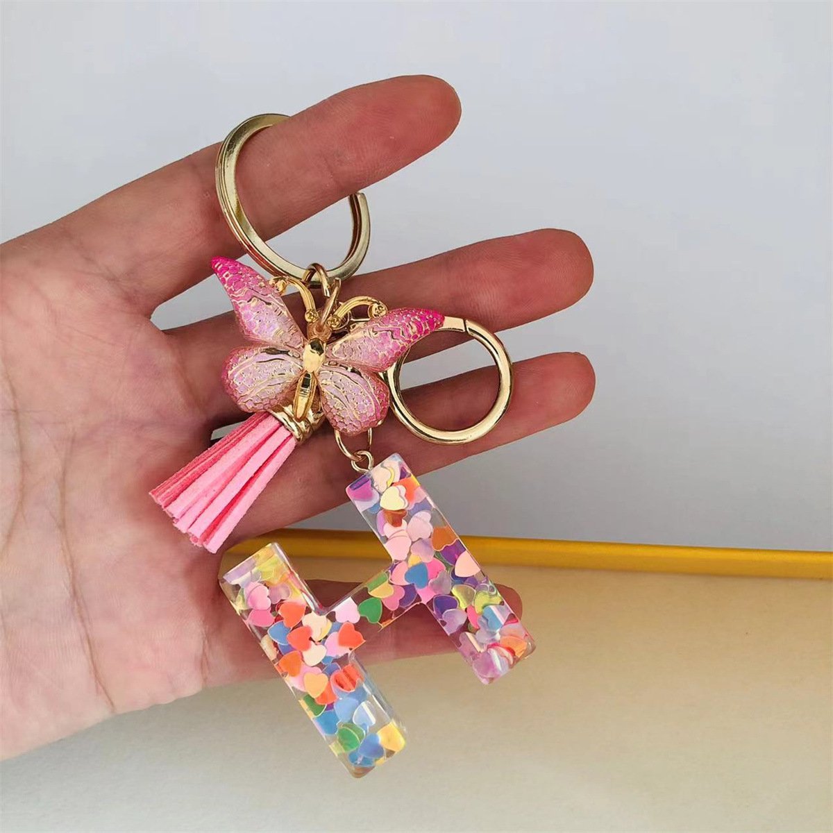 ⏰BUY 1 GET 1 FREE ONLY TODAY🌼Initial Letter Keychains🦋-7