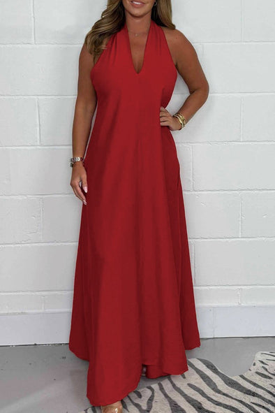 🔥HOT SALE 49% OFF🔥Women's V-neck T-Back Maxi Dress-2