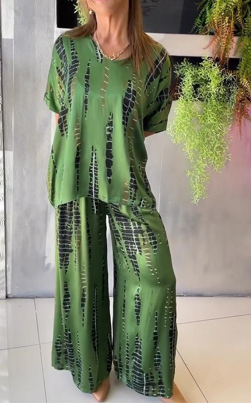 🔥Summer Sale 49% OFF💝Satin Casual Crew Neck Two-piece Suit ✨-7