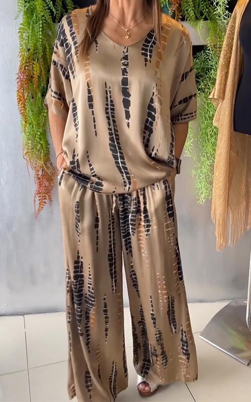 🔥Summer Sale 49% OFF💝Satin Casual Crew Neck Two-piece Suit ✨-9