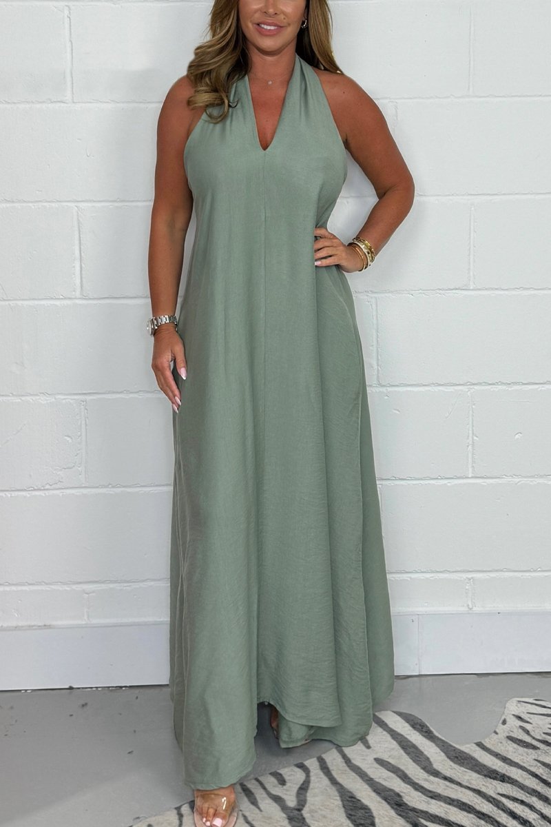 🔥HOT SALE 49% OFF🔥Women's V-neck T-Back Maxi Dress-1