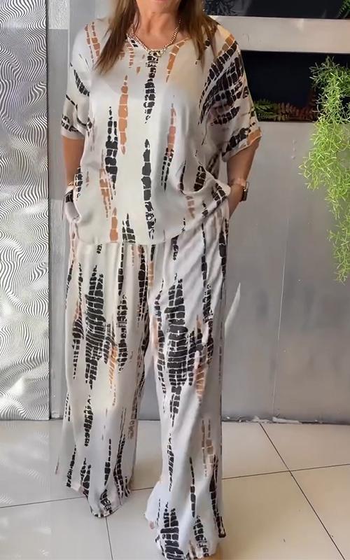 🔥Summer Sale 49% OFF💝Satin Casual Crew Neck Two-piece Suit ✨-2