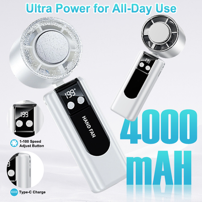 🌞Summer Hot Sale 49% OFF - Multifunction Portable Handheld Turbo Ice-Cooling Fan | AC-Like Gel Pad Tech, 5 Gears