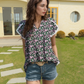 🌷Summer Hot Sale 50% Off🍃💖Women's Cute Fringe Cuff Short-Sleeve Printed Tops