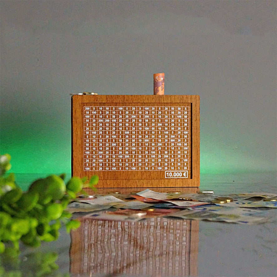🔥New Arrivals 50% off🔥Retro Style Wooden Money Box with Counter Piggy Bank Handmade Saving Money Goal Piggy Bank-4