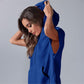 2024 Oversized Casual Half Zip Short Sleeve Pullover Tops with Pockets-3