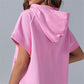 2024 Oversized Casual Half Zip Short Sleeve Pullover Tops with Pockets-9