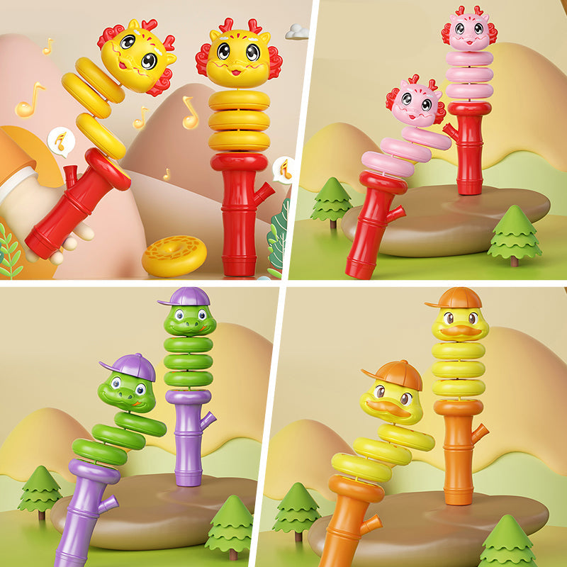 Cartoon Animal Shape Snake Twisting Hand Held Whistle Toy-4