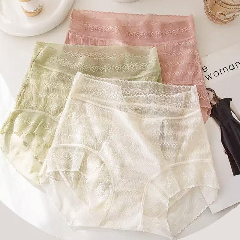 Women's Large Size High Waist Lace Panties-4