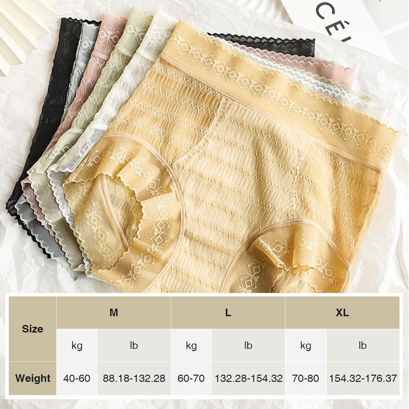 Women's Large Size High Waist Lace Panties-7