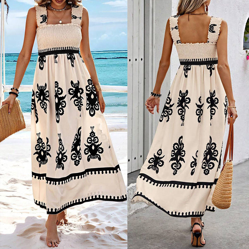 Women’s Summer Print Sleeveless Flowy Long Dress-1