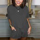 Women's Short-sleeve Ribbed Top and Shorts Set-5