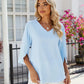 Women's Summer Short Sleeve V-Neck Top-3