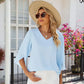 Women's Summer Short Sleeve V-Neck Top-4