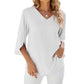 Women's Summer Short Sleeve V-Neck Top-6