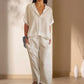 🔥HOT SALE 49% OFF🔥Women's two-piece V-neck shirt and trousers set-2