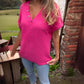 Women’s Stylish V-neck Short-sleeved Top-2