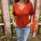 Women’s Stylish V-neck Short-sleeved Top-3