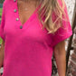 Women’s Stylish V-neck Short-sleeved Top-8