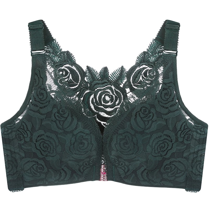 🔥HOT SALE 49% OFF🔥Rose Embroidery Front Closure Wirefree Bra-14