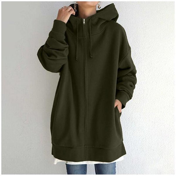 Women's Autumn/Winter Zipper Hooded Sweater-13