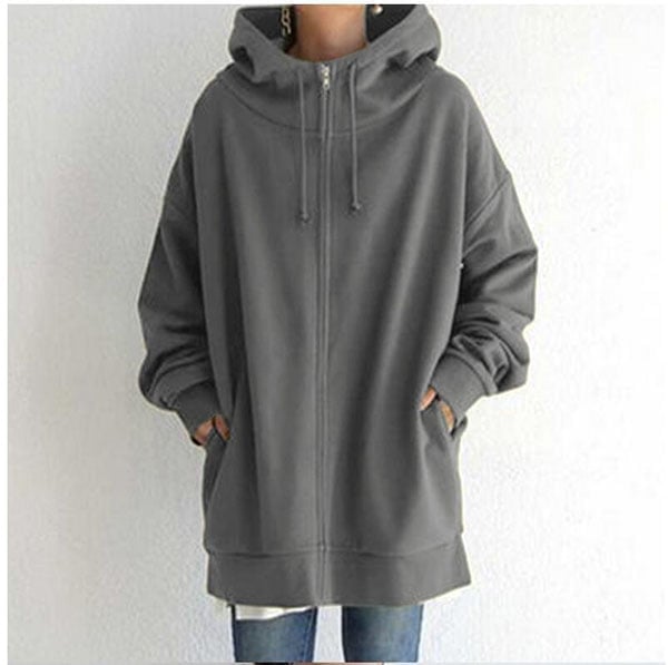 Women's Autumn/Winter Zipper Hooded Sweater-23