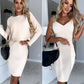 🌷💝Last Day Sale 49%OFF - 👗Knit Pullover Sweater and Cami Dress Set-17