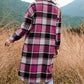Women's Plaid Print Long Sleeve Warm Tweed Coat-5