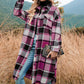 Women's Plaid Print Long Sleeve Warm Tweed Coat-8